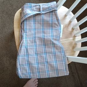 Plaid stretch slacks